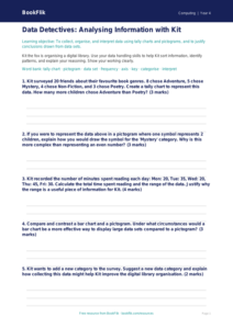 Free Data Handling Worksheet | Class 4 | Computing | BookFlik