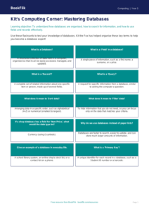 Databases Flashcards for Class 5 | Computing CBSE | BookFlik