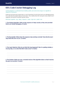 Debugging Template for Class 5 | CBSE Computing | BookFlik