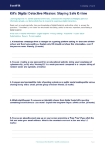 Internet Safety Worksheet for Class 4 | CBSE Computing | BookFlik