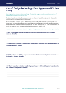 Food Hygiene Assessment for Class 5 | CBSE Design Technology | BookFlik
