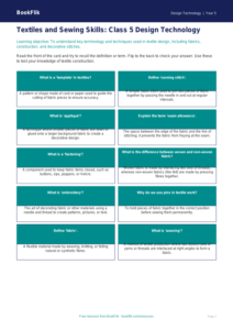Textiles Flashcards for Class 5 | CBSE Design Technology | BookFlik