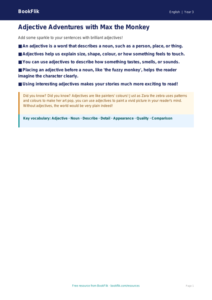 Free Adjectives Poster | Class 3 | English | BookFlik