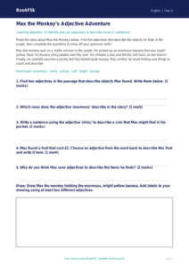 Free Adjectives Track Sheet | Class 3 | English | BookFlik