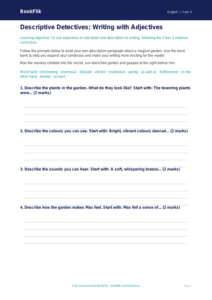 Free Adjectives Writing Frame | Class 3 | English | BookFlik