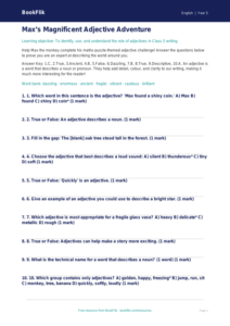 Free Adjectives Quiz | Class 5 | English | BookFlik