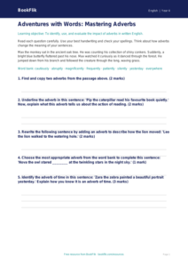 Adverbs Assessment for Class 4 | CBSE English Grammar | BookFlik