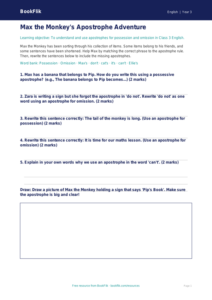 Free Apostrophes Activity Sheet | Class 3 | English | BookFlik