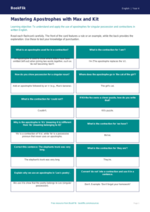 Free Apostrophes Flashcards | Class 4 English | CBSE Resources