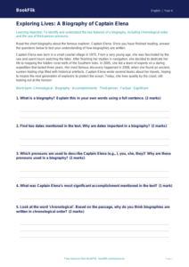 Free Biography Track Sheet | Class 4 | English | BookFlik