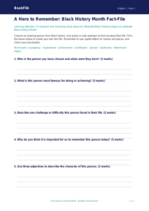 Black History Month Template for Class 2 | CBSE English Resource