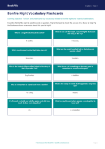 Bonfire Night Learning Resources for Class 2 | English | BookFlik