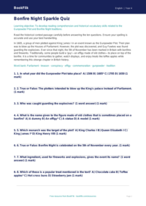 Bonfire Night Quiz for Class 4 | English Comprehension | BookFlik