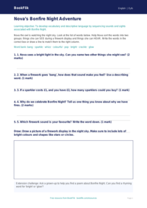 Free Bonfire Night Activity Sheet | Nursery / LKG | English | BookFlik
