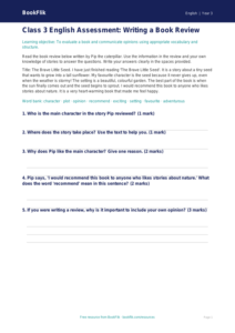 Free Book Review Assessment | Class 3 | English | BookFlik