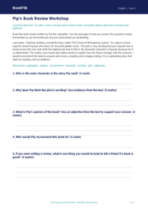 Free Book Review Track Sheet | Class 3 | English | BookFlik