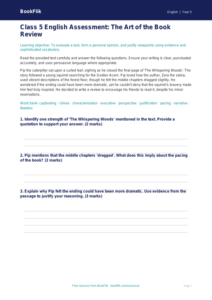 Free Book Review Assessment | Class 5 | English | BookFlik