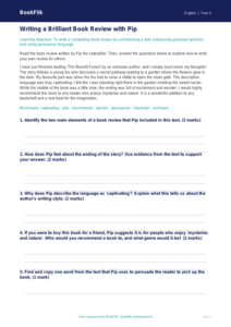 Free Book Review Track Sheet | Class 5 | English | BookFlik