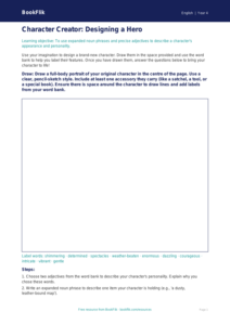 Free Character Description Drawing Sheet | Class 4 | English | BookFlik