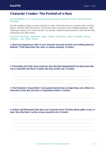Character Description Template for Class 4 | CBSE English | BookFlik