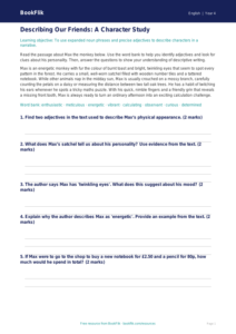 English character description track sheet class 4 core