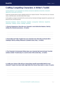 Free Character Description Writing Frame | Class 4 | English | BookFlik