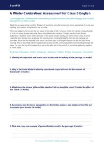 Free Christmas Story Assessment | Class 5 | English | BookFlik
