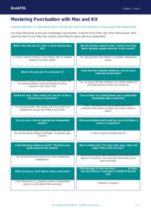 Free Colons And Semicolons Flashcards | Class 5 | English | BookFlik