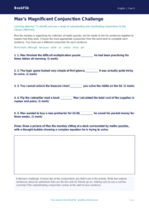Free Conjunctions Activity Sheet | Class 5 | English | BookFlik