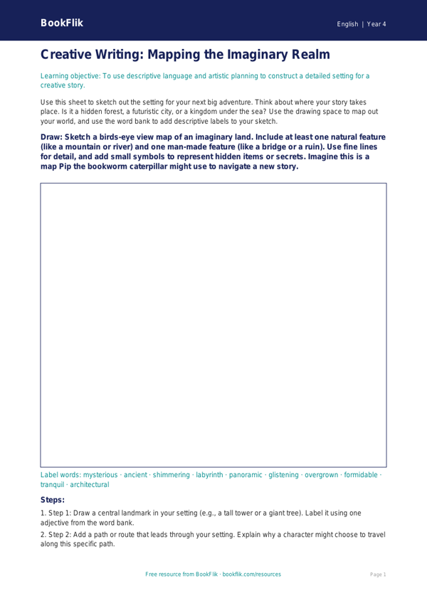 Creative Writing and Drawing Worksheet for Class 4 | CBSE English worksheet preview — English Creative Writing