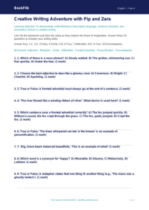 Creative Writing Quiz for Class 4 | CBSE English Worksheet | BookFlik