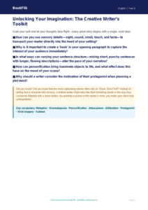 Creative Writing Poster for Class 5 | CBSE English Resources | BookFlik