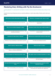 Free Diary Writing Flashcards | Class 5 | English | BookFlik