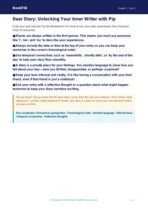 Free Diary Writing Poster | Class 5 | English | BookFlik