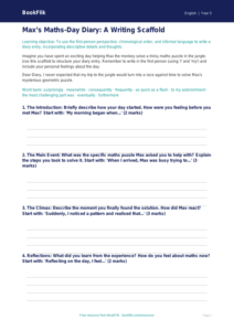 Free Diary Writing Writing Frame | Class 5 | English | BookFlik