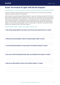 Free Diwali Story Track Sheet | Class 2 | English | BookFlik