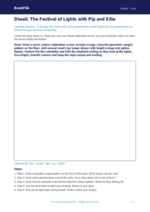 Free Diwali Story Drawing Sheet | Nursery / LKG | English | BookFlik