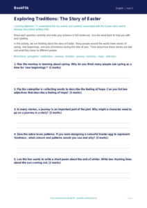 Free Easter Story Worksheet | Class 2 | English | BookFlik
