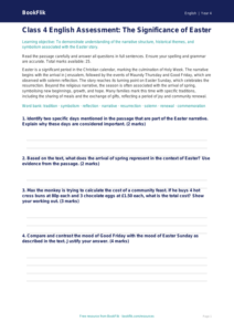 Easter Story Comprehension & Creative Writing | Class 4 CBSE | BookFlik