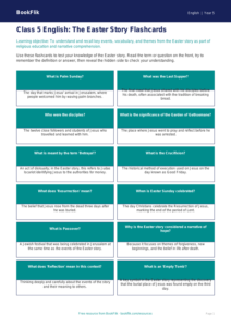 Easter Story Comprehension Worksheet | Class 5 English | BookFlik