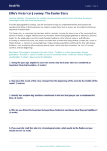 Easter Story Track Sheet for Class 5 | CBSE English Worksheet