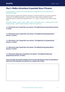 Free Expanded Noun Phrases Activity Sheet | Class 5 | English | BookFlik