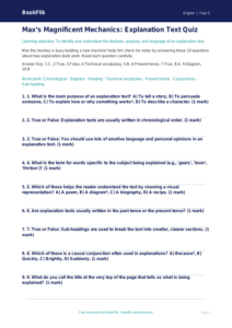Free Explanation Texts Quiz | Class 5 | English | BookFlik