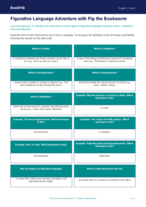 Free Figurative Language Flashcards | Class 3 | English | BookFlik