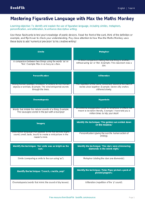 Free Figurative Language Flashcards | Class 4 | English | BookFlik