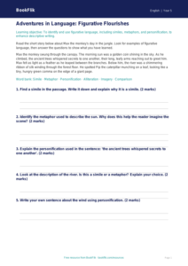 Free Figurative Language Track Sheet | Class 5 | English | BookFlik