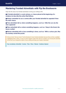 Free Fronted Adverbials Poster | Class 5 | English | BookFlik
