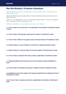 Free Grammar Quiz | Class 1 | English | BookFlik