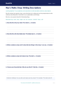 Free Grammar Writing Frame | Class 1 | English | BookFlik