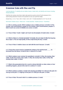 Free Grammar Quiz for Class 5 | CBSE English Worksheet | BookFlik